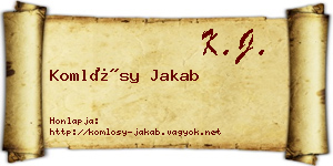 Komlósy Jakab névjegykártya